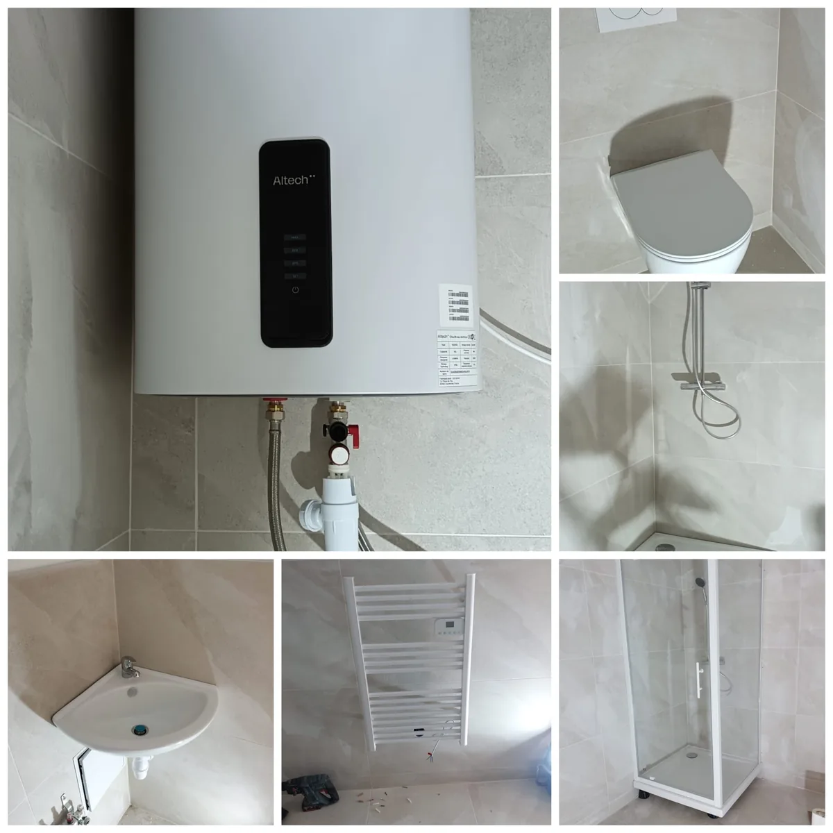 Rénovation complète de salle de bain à Annecy : chaudière, WC, douche et lavabo remplacés par ASSISTANCE 7/24